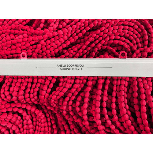 RIDEAU MOELLEUX MARIEL © AVEC PERLES en tissu doux anti-bruit anti-bruit insectes avec fils ROUGE