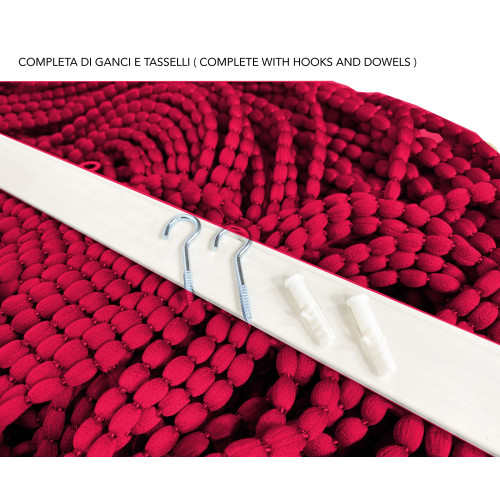 TENDA Mariel © SOFFICE a PERLINE in Stoffa Morbida Anti insetti antirumore a Fili ROSSO