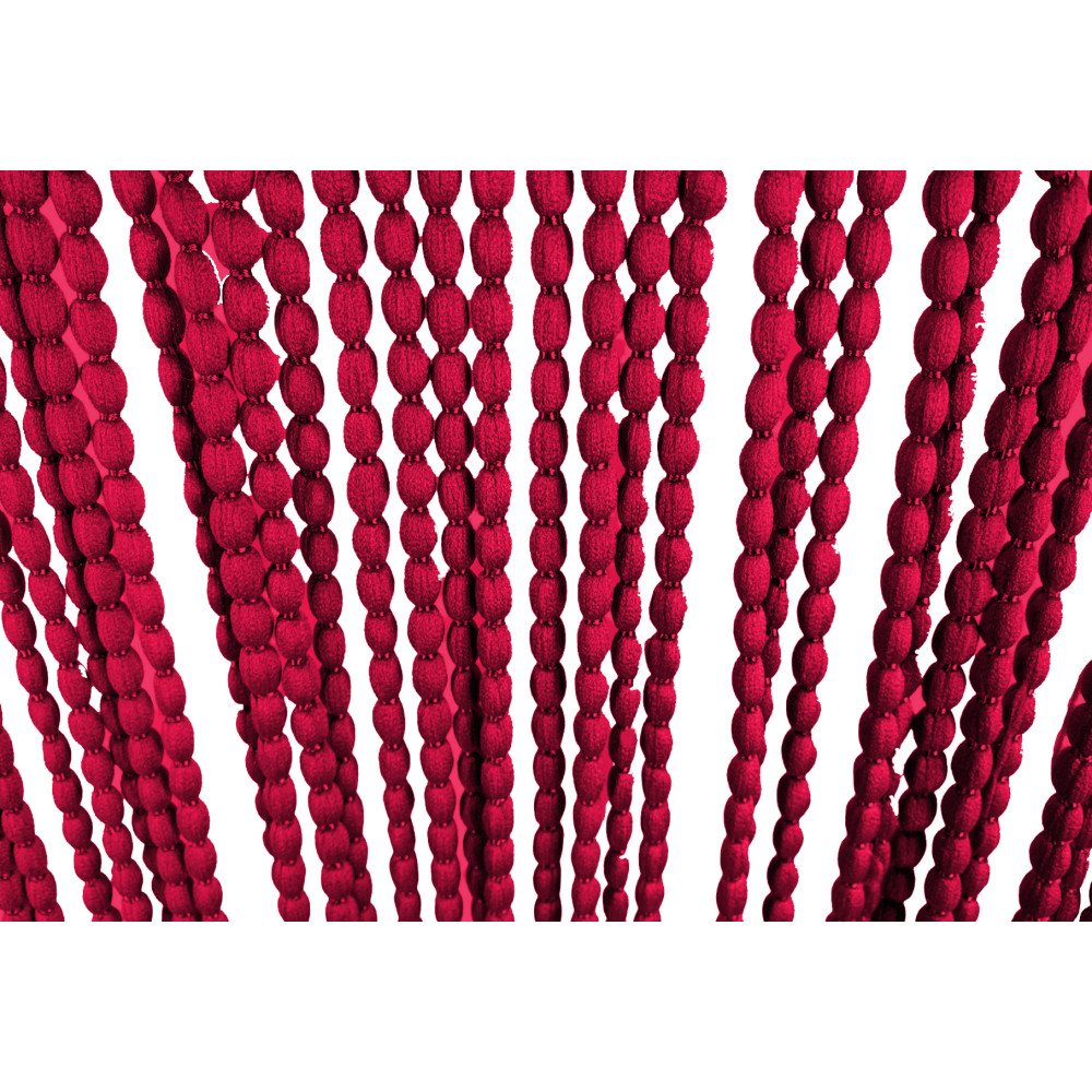 RIDEAU MOELLEUX MARIEL © AVEC PERLES en tissu doux anti-bruit anti-bruit insectes avec fils ROUGE