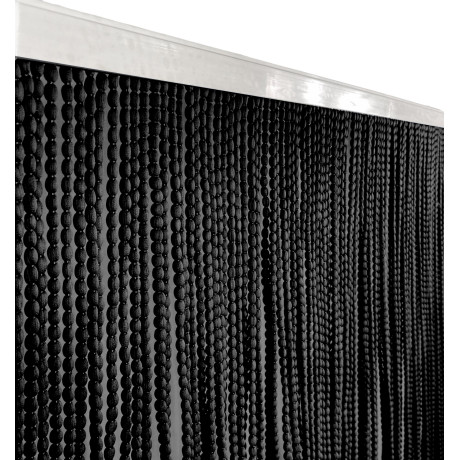 black beaded fabric curtain