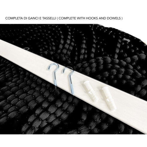 SOFT Mariel © CURTAIN with BEADS in Soft Fabric Anti Noise Insects with Threads BLACK