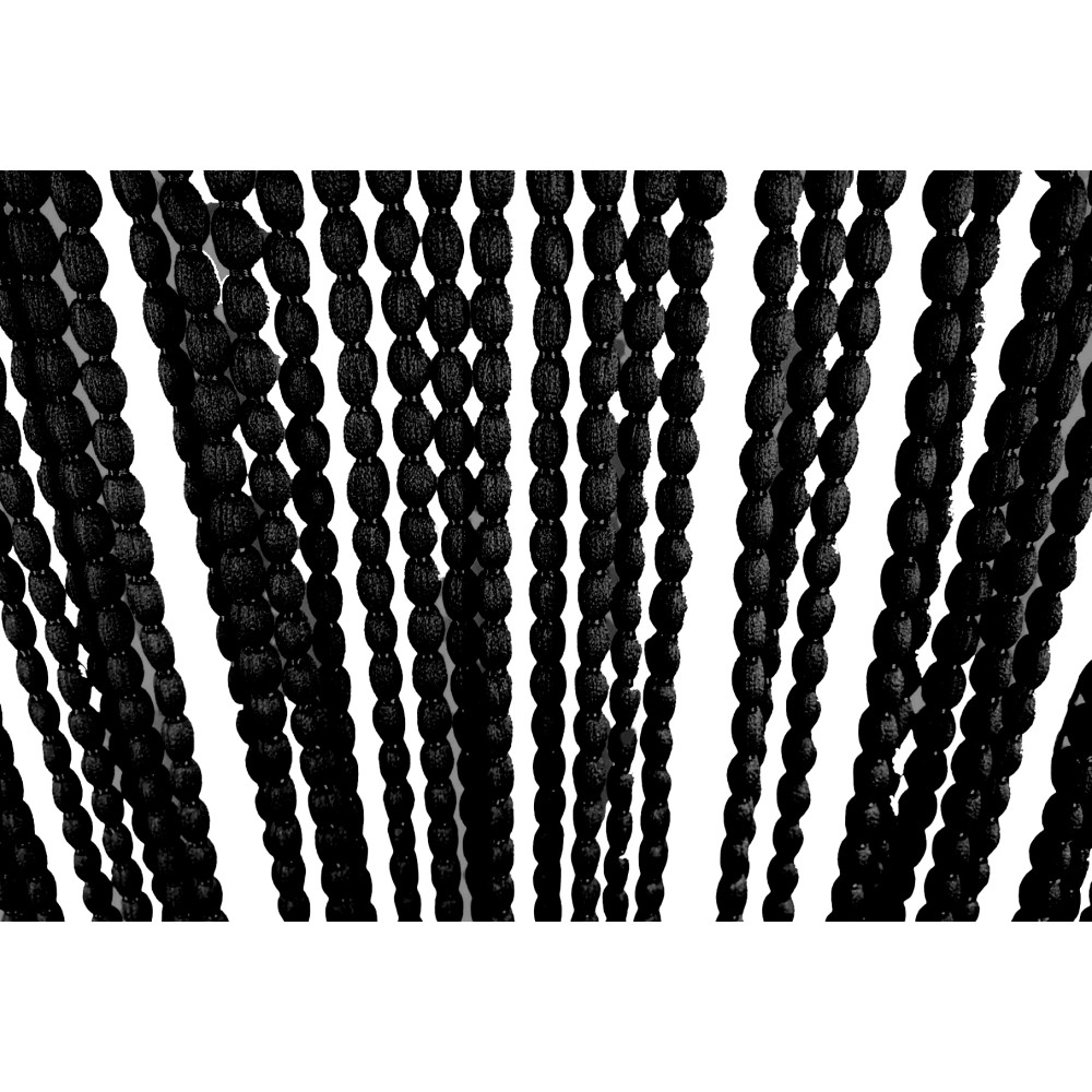 SOFT Mariel © CURTAIN with BEADS in Soft Fabric Anti Noise Insects with Threads BLACK