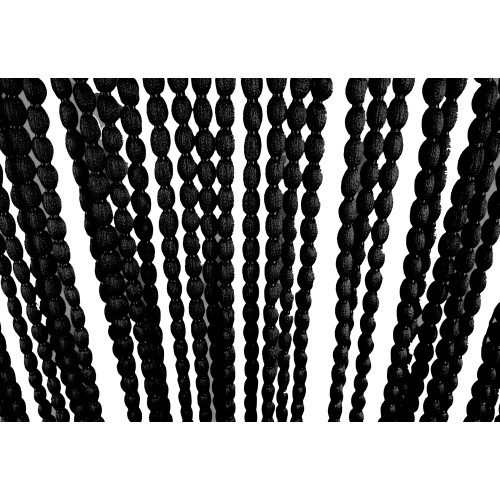 SOFT Mariel © CURTAIN with BEADS in Soft Fabric Anti Noise Insects with Threads BLACK