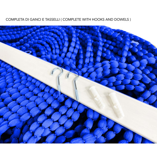 WEICHER MARIEL-VORHANG © MIT PERLEN aus weichem, schallhemmendem Stoff BLAU