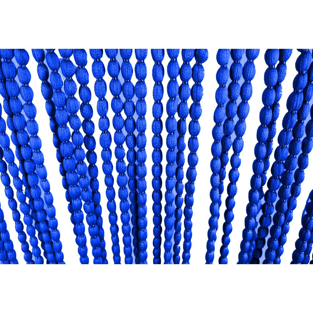 CORTINA MARIEL © SUAVE CON ABALORIOS en tejido suave Hilos anti ruido AZUL