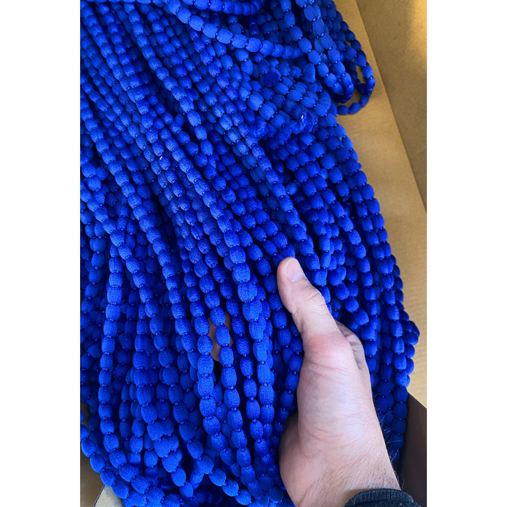 WEICHER MARIEL-VORHANG © MIT PERLEN aus weichem, schallhemmendem Stoff BLAU