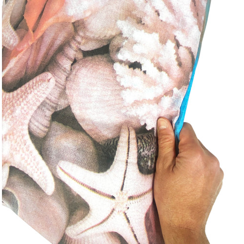 FEUILLE DE COUVERTURE DE LIT COMPLÈTE IMPRESSION NUMÉRIQUE COUVRE-LIT DE PLAGE ET DE MER AVEC SAC GARDER DOUBLE 2 carrés