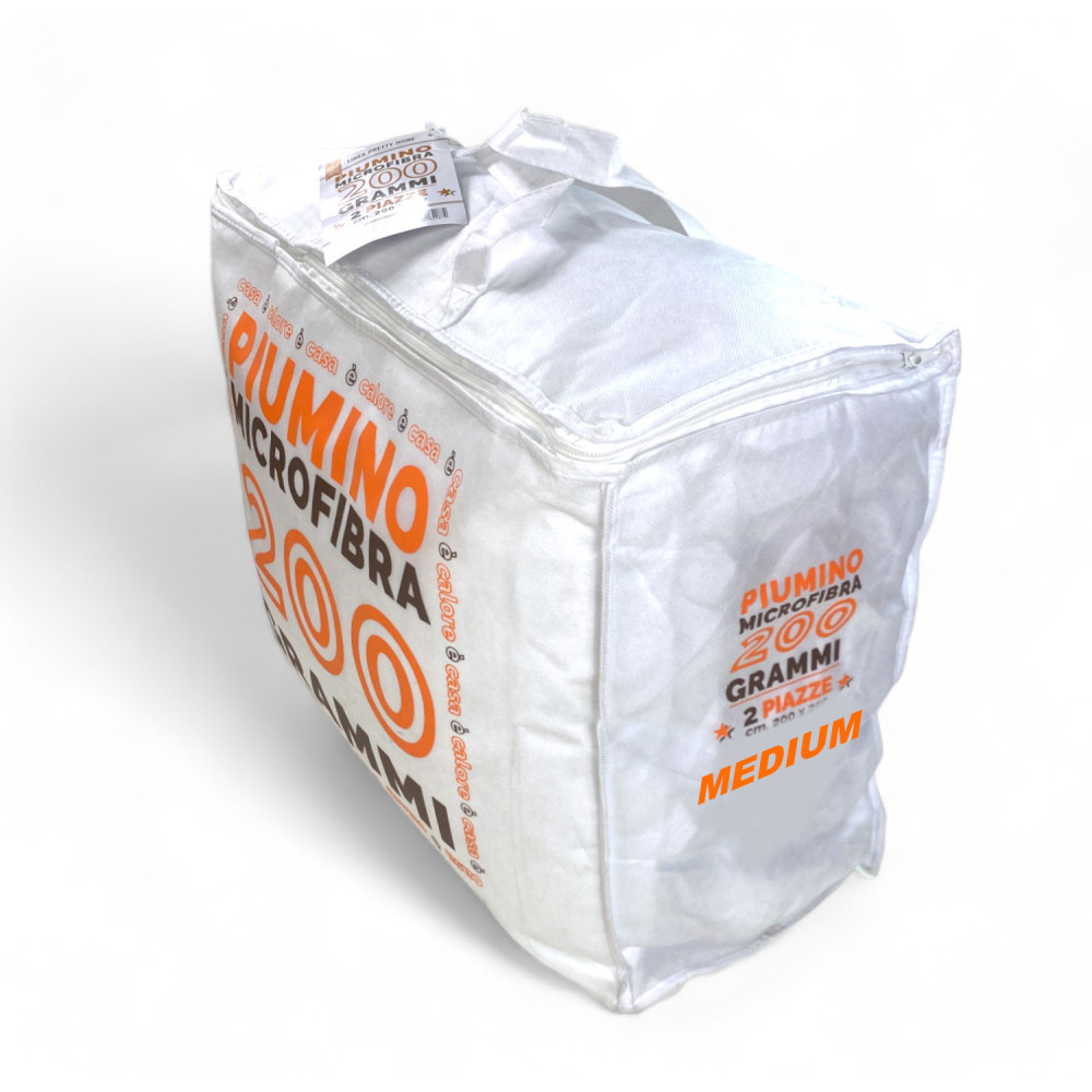 PIUMINO Letto Sintetico BIANCO Mezzo Peso gr./mq. 200 Grammi Peso Medio