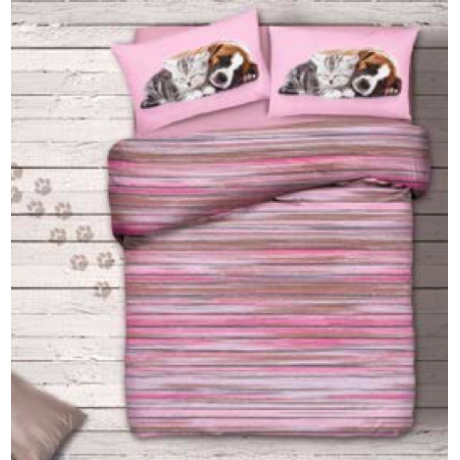 PINK DOG AND CAT SHEET SET...