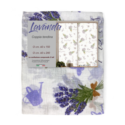 Pair of LAVENDER glass curtain cm. 60 from Window and Door