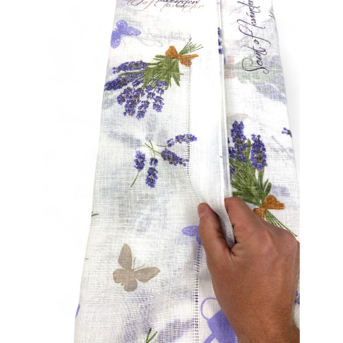 Par de cortinas de cristal LAVANDA cm. 60 de la ventana y la puerta