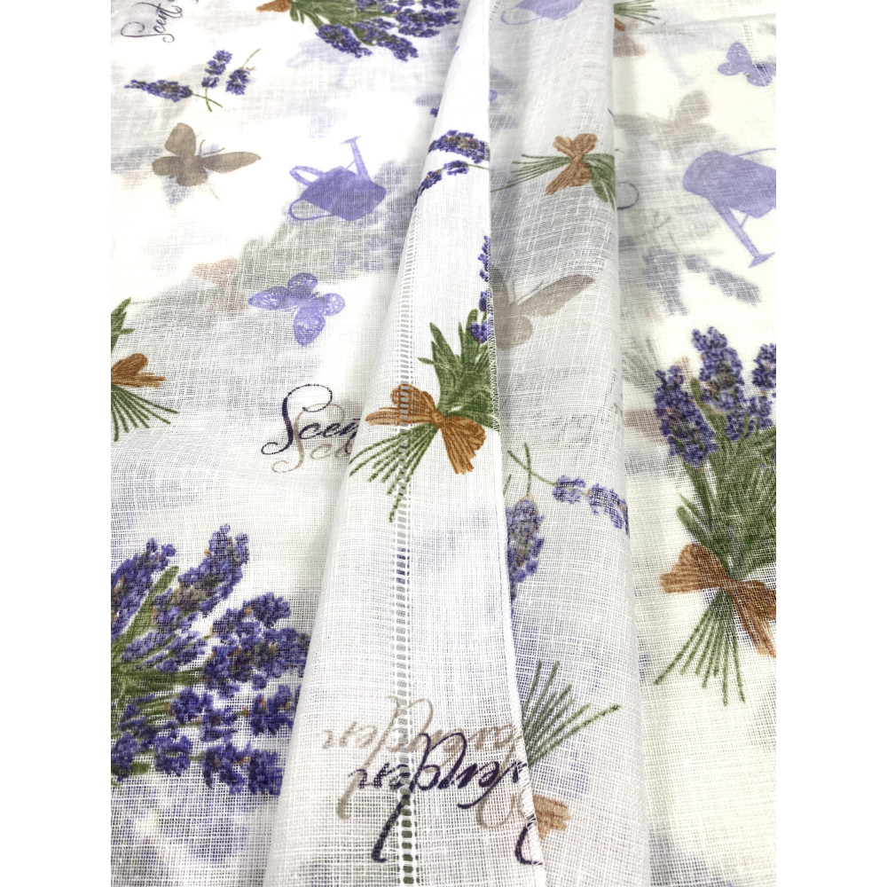 Par de cortinas de cristal LAVANDA cm. 60 de la ventana y la puerta