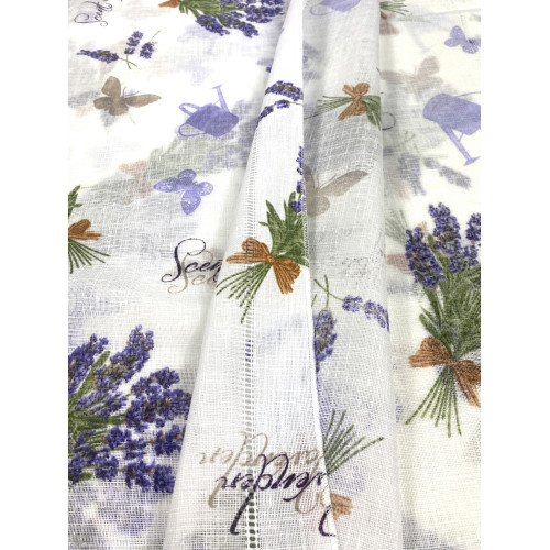 Par de cortinas de cristal LAVANDA cm. 60 de la ventana y la puerta