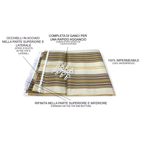 VERTIGO TAUD DE SOLEIL EXTÉRIEUR BALCON JARDIN RIGHINO GRIS TOURTERELLE imperméable et déperlant