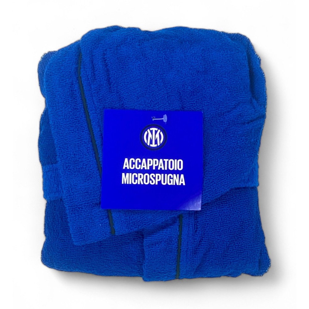 Original F.C. INTER Kinderbademantel für JUNGEN in Mikroschwamm mit Rucksack PISCINA