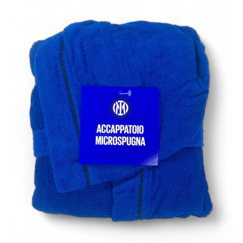 Original F.C. INTER Kinderbademantel für JUNGEN in Mikroschwamm mit Rucksack PISCINA