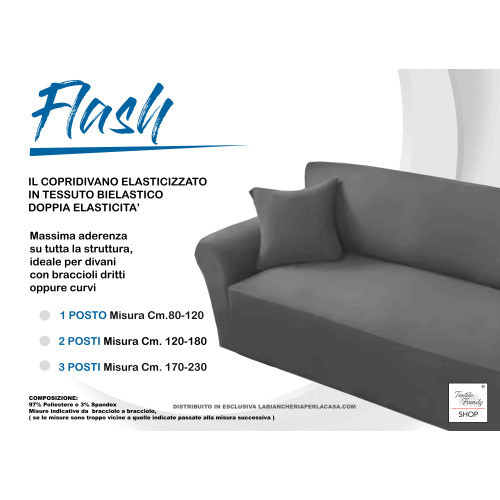 FLASH GRIS Funda de sofá elástica High Fit