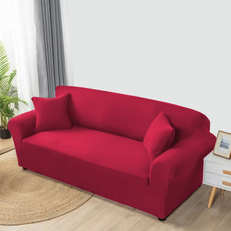 Funda de sofá elástica rojo burdeos