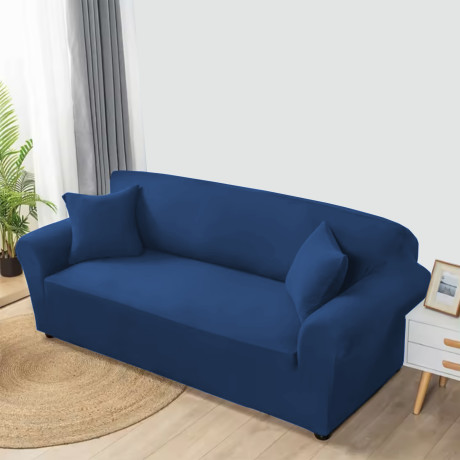 Funda de sofá empotrada en azul