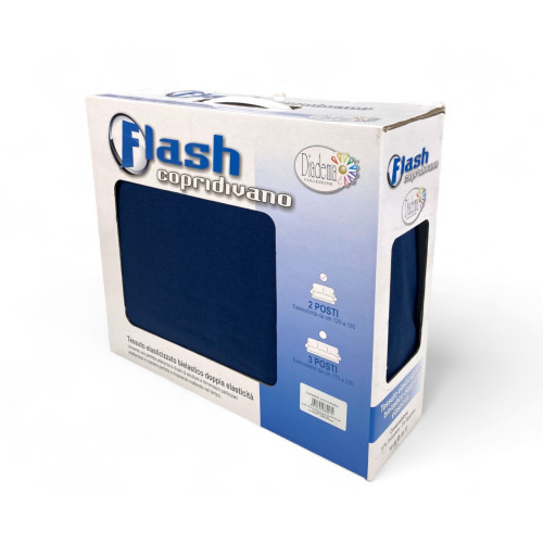 FLASH BLUE stretch sofa cover with high fit
