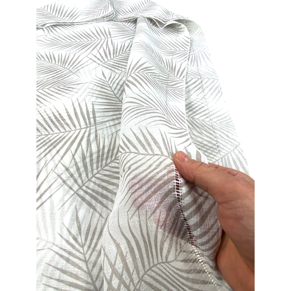 Coppia TENDINA a vetro FOGLIA STYLE BEIGE larga cm. 60 da Finestra e da Porta