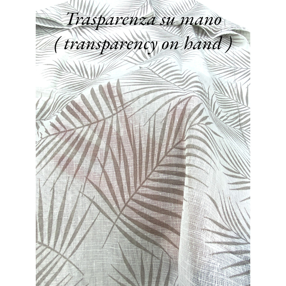 Par de cortinas de cristal FOGLIA STYLE BEIGE cm. 60 de la ventana y la puerta