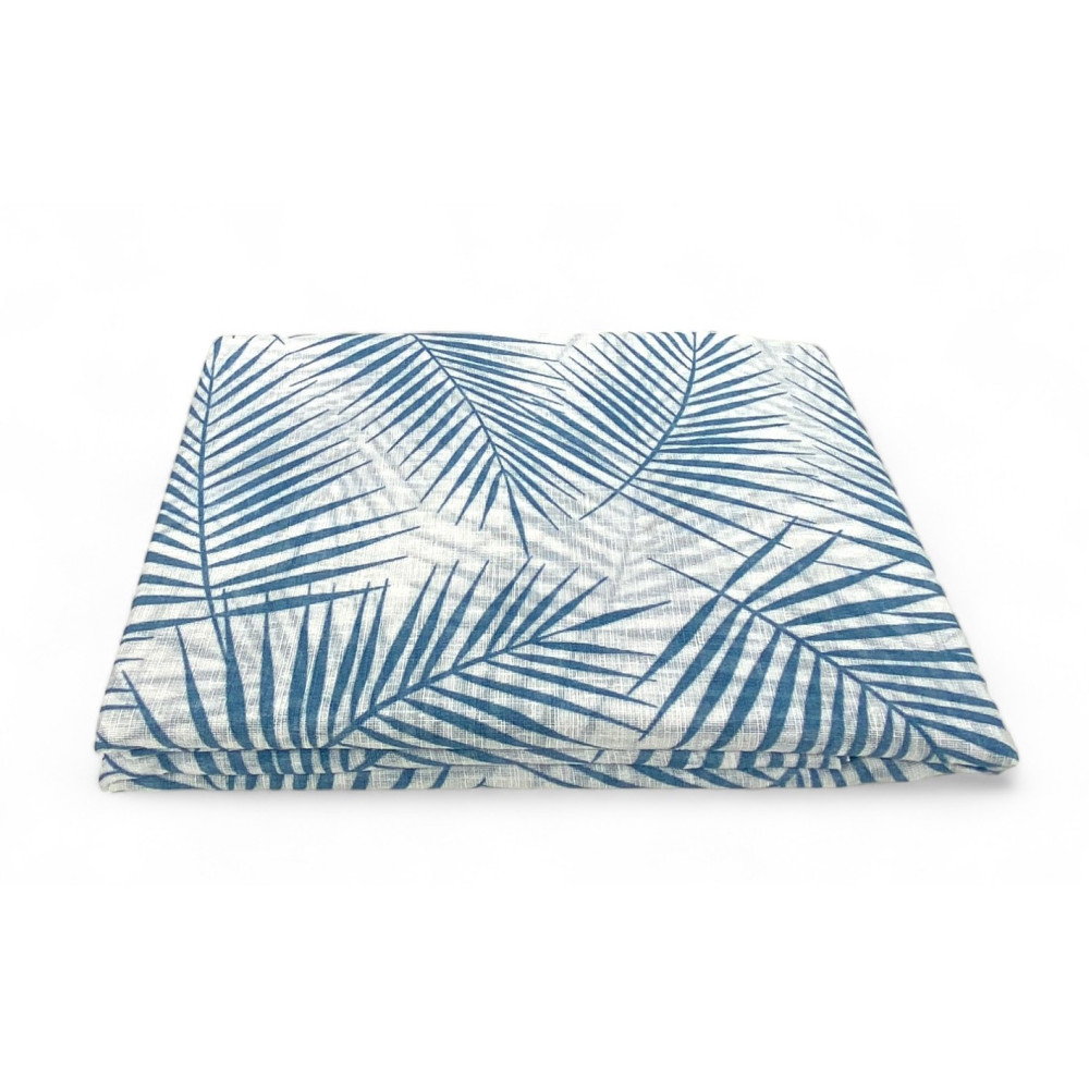 Paire de rideaux en verre FOGLIA STYLE BLU large cm. 60 de la fenêtre et de la porte