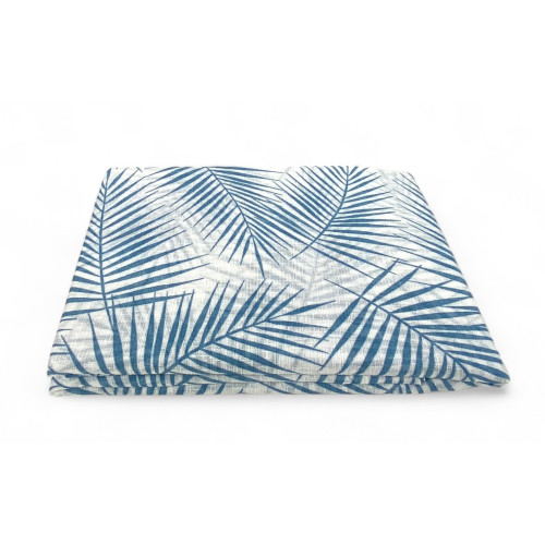 Coppia TENDINA a vetro FOGLIA STYLE BLU larga cm. 60 da Finestra e da Porta