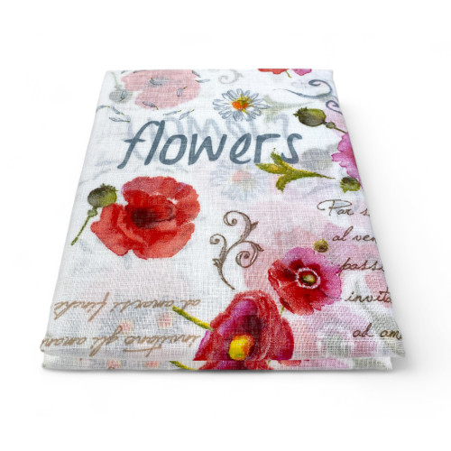 Par de cortinas de cristal AMAPOLAS de cm de ancho. 60 de la ventana y la puerta