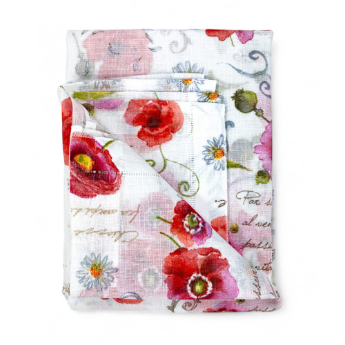 Paar Mohnblumen Glasvorhang cm breit. 60 von Fenster und Tür