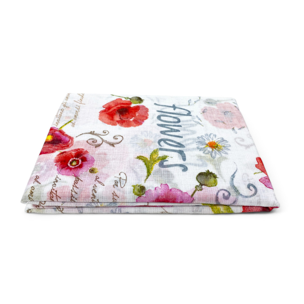 Paire de rideaux de verre POPPIES large cm. 60 de la fenêtre et de la porte