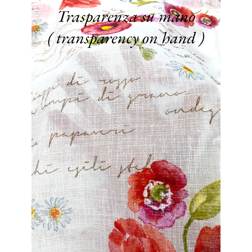 Paar Mohnblumen Glasvorhang cm breit. 60 von Fenster und Tür