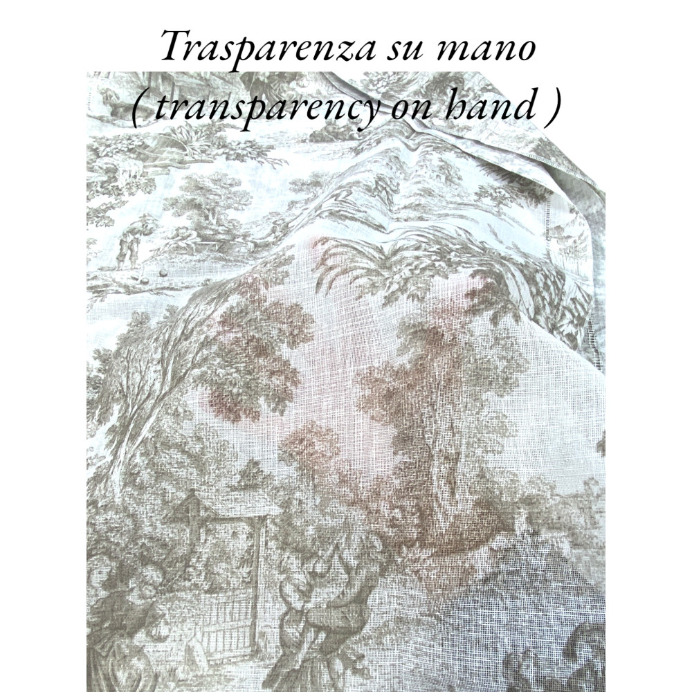 Pair of TOILES DE JOUY Beige glass curtain cm. 60 from Window and Door