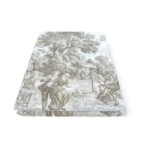 Paire de rideaux en verre TOILES DE JOUY Beige large cm. 60 de la fenêtre et de la porte