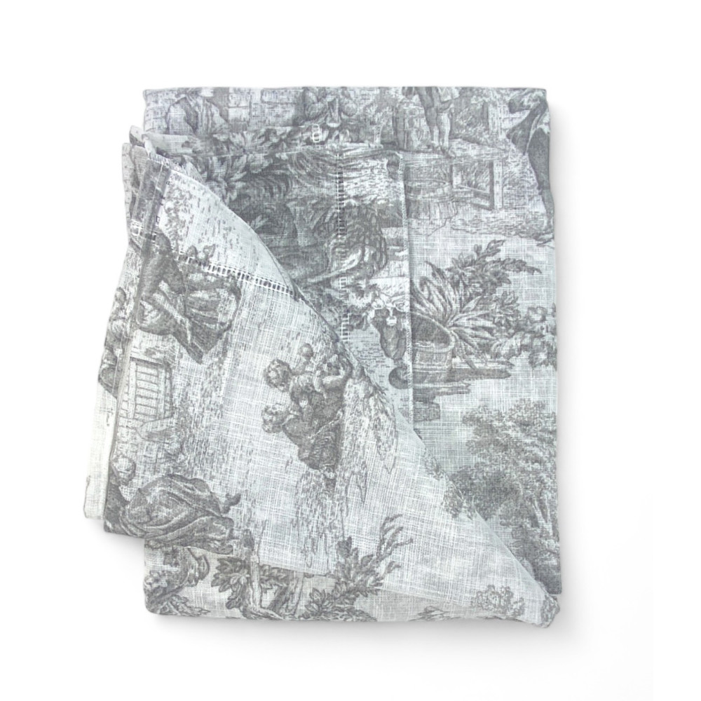 Par de cortinas de cristal TOILES DE JOUY Gris cm. 60 de la ventana y la puerta