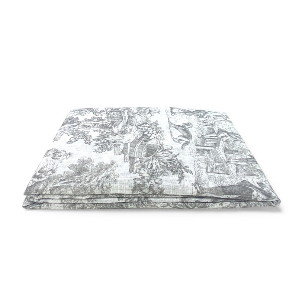 Par de cortinas de cristal TOILES DE JOUY Gris cm. 60 de la ventana y la puerta