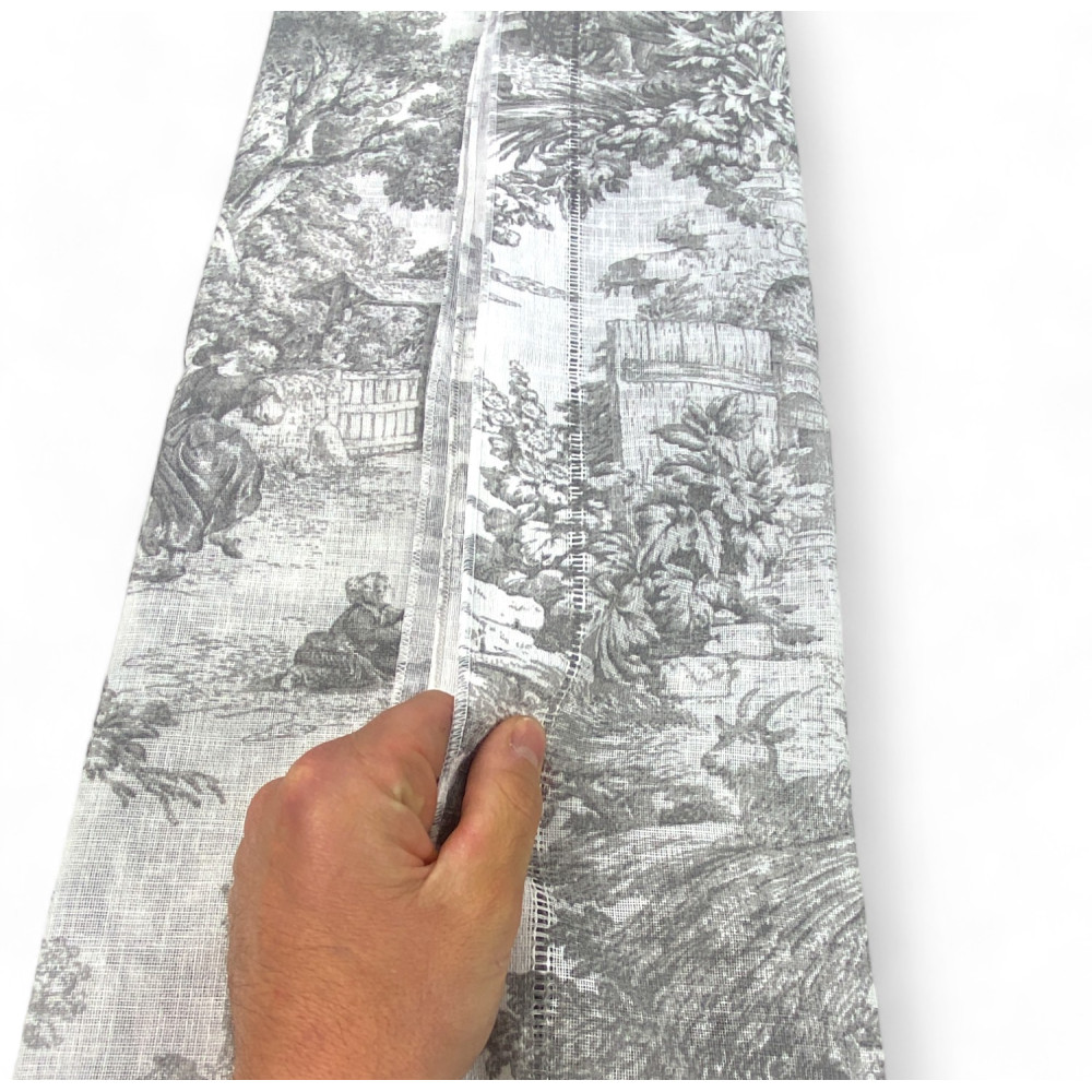 Par de cortinas de cristal TOILES DE JOUY Gris cm. 60 de la ventana y la puerta