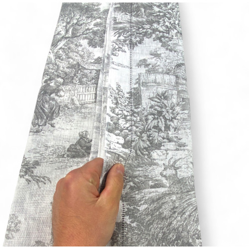 Pair of TOILES DE JOUY glass curtain Grey cm. 60 from Window and Door