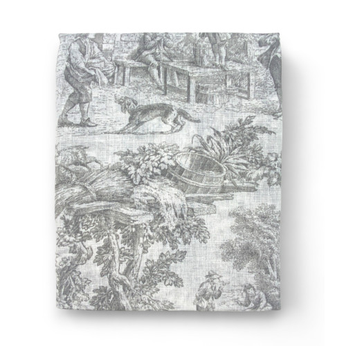 Paar TOILES DE JOUY Glasvorhänge Grau cm. 60 von Fenster und Tür