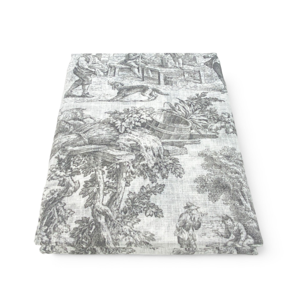 Paar TOILES DE JOUY Glasvorhänge Grau cm. 60 von Fenster und Tür