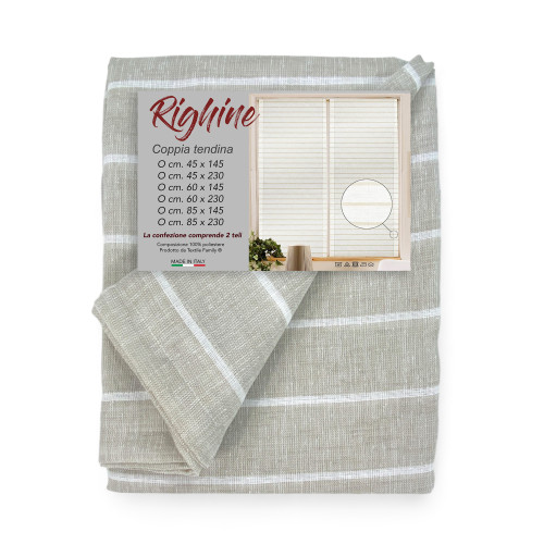 PAIRE DE RIDEAUX EN VERRE MODERNE 45 ou 60 ou 85 Beige RIGHINE