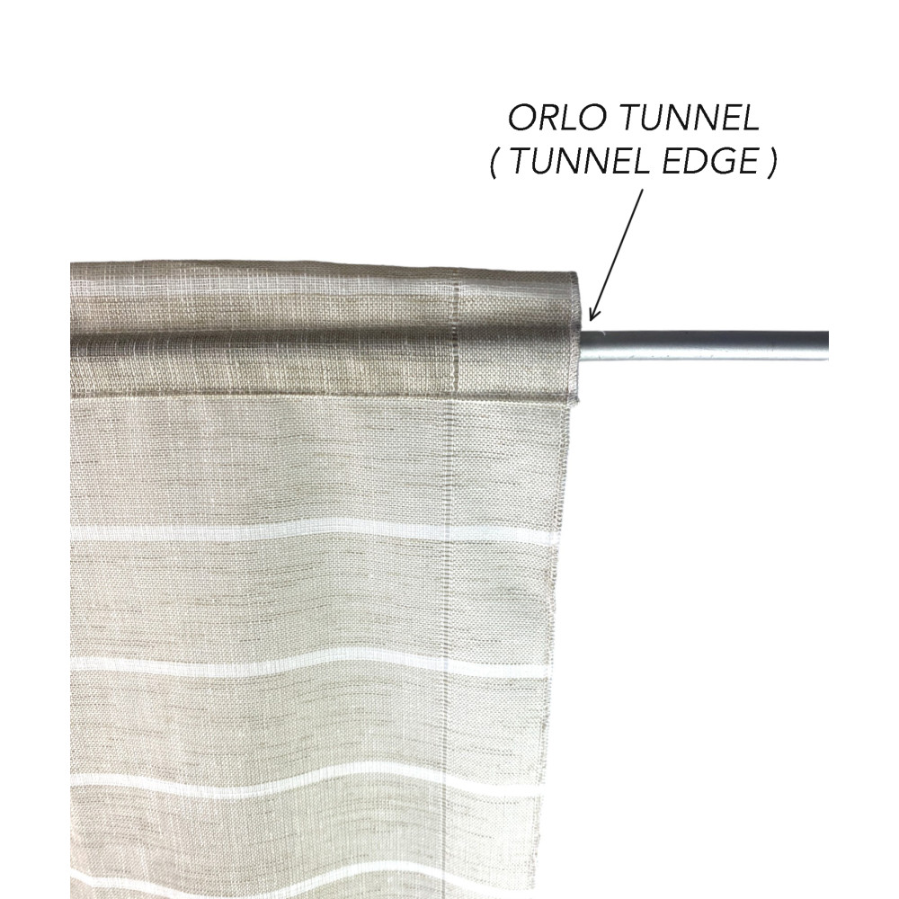 PAIR OF MODERN GLASS curtain 45 or 60 or 85 wide STRIPES Beige