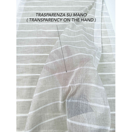 PAIR OF MODERN GLASS curtain 45 or 60 or 85 wide STRIPES Beige