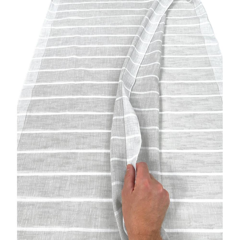 PAIR OF MODERN GLASS curtain 45 or 60 or 85 wide STRIPES Grey