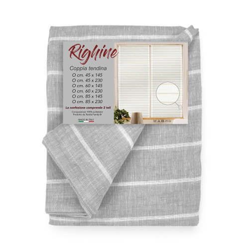 PAR DE VIDRIO MODERNO cortina 45 o 60 u 85 rayas anchas Gris