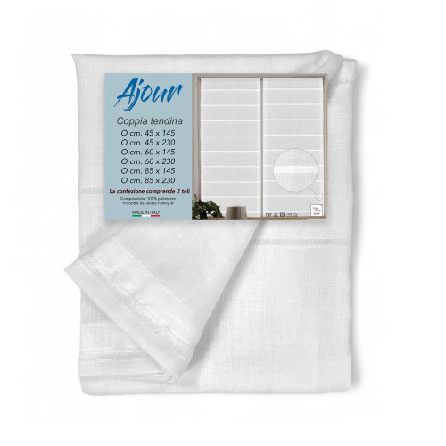 PAIRE de rideaux MODERNES en VERRE 45 ou 60 ou 85 de large Ajour Blanc