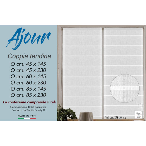 PAAR MODERNE GLASVORHÄNGE 45 oder 60 oder 85 breit Ajour Weiß