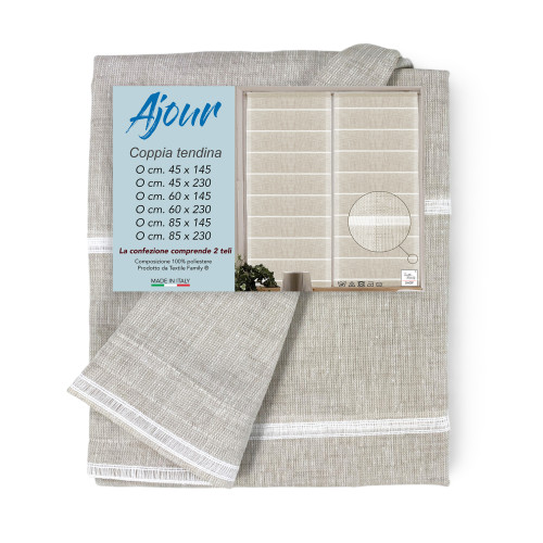 PAAR MODERNE GLASVORHÄNGE 45 oder 60 oder 85 breit Ajour Beige