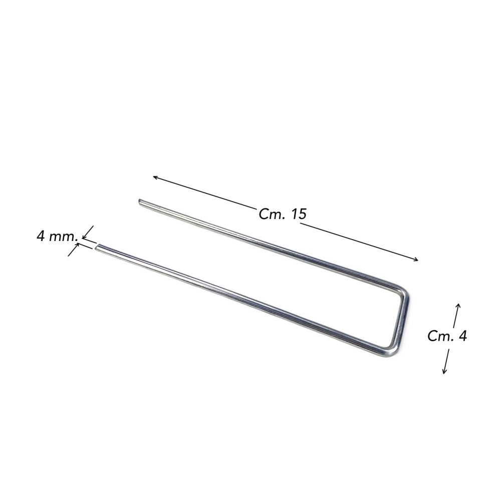 UGO Multipurpose Garden Pegs in Galvanized Steel U-Shape for Synthetic Lawn and Mulch Tarpaulin