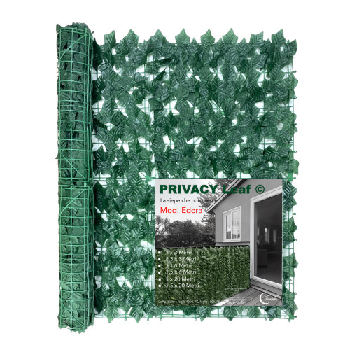 SIEPE Privacy Leaf EDERA Finta Artificiale a Foglie per Muri e Balconi Ornamentale frangivista Sempre verde